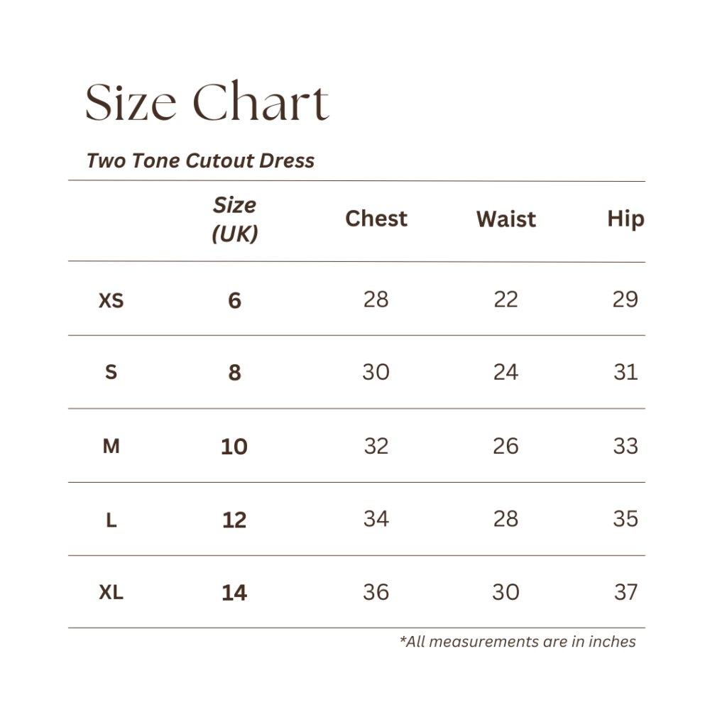 dress size chart